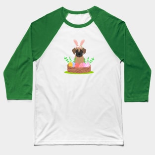 Great Dane Puppy with Bunny Ears and Easter Basket with Eggs Baseball T-Shirt